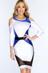 Royal Blue Multi Bare Shoulders Sexy Bodycon Dress