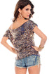 Seductive Off-shoulder Glistening Sequin Top Blue