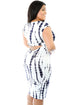 Tie Dye Cut-out Back Plus Size Midi Dress
