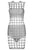 3pcs Gray Caged Bandage Dress