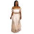 Sexy See-Through Bateau Neck Ankle Length Dresses #Bateau Neck #See-Through