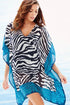 Contrast Border Trim Zebra Tunic Cover Up