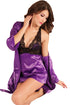 2pcs Seduce Slip Satin Sleepwear Purple