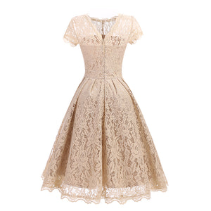 Women's Vintage Short Sleeve Lace Evening Party Swing Dress  SA-BLL36203-1 Fashion Dresses and Skater & Vintage Dresses by Sexy Affordable Clothing