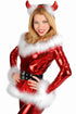 4pcs Fluffy Santa Girl Costume in Red