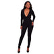 Womens Zipper Bodycon Clubwear Casual Party 2 Ways Wear #Long Sleeves #V-Neck #Zipper SA-BLL55127-1 Women's Clothes and Jumpsuits & Rompers by Sexy Affordable Clothing