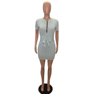 Zippered Bandage Mini Dresses #Short Sleeve #Zipper SA-BLL282474 Fashion Dresses and Mini Dresses by Sexy Affordable Clothing