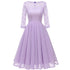 Lace Sleeve Chiffon Swing Wedding Dress #Lace #Long Sleeve #Bridesmaid