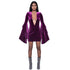 Sexy Deep-V Velvet Dress with Wide Cuffs #V Neck #Long Sleeve #Velvet