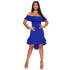 Chandra Cobalt Blue Ruffle Dress #Midi #Blue #Ruffle Dress