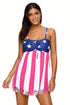 American Flag Tassel Spaghetti Strap Swimsuit