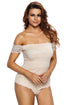 Apricot Lace off Shoulder Bodysuit