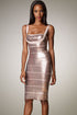 Apricot Twinkling Sequin Bandage Dress