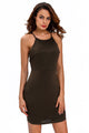 Army Green Strap Back Hollow-out Dress