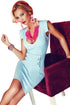 Baby Blue Button Detail Short Office Dress