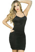Black Club Fashion Ruched Bodycon Dress