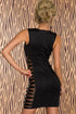 Black Club Tank Bodycon Dress with Side Striped Mesh