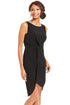 Black Draped Midi Dress