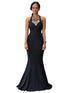 Black Halter Daring Back Gown