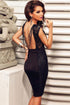 Black Lace Decor Chained Sexy Backless Evening Dress