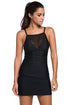 Black Lace Insert Tank Top 2pcs Skort Swimsuit