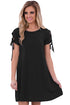 Black Night and Day Lace up Short Sleeves Casual Dress