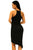 Black Oblique Hem Spaghetti Strap Bodycon Dress