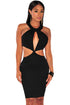 Black Peep Hole Cut out Sides Dress