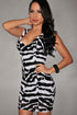Black White Sequins Bodycon Club Dress