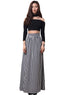 Black White Stripes Adult Maxi Skirt