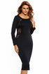 Black Womanly Lace Back Midi Dress