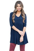 Sexy Blue 3/4 Sleeve Babydoll Tops