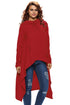 Burgundy Plain Drawstring Irregular Oversize Hoodie