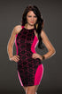 Charismatic Lace over Panelling Rose Vintage Dress