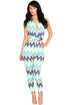 Colorful Zig Backless Jumpsuit