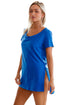 Dark Blue Cozy Short Sleeves T-shirt Cover-up