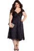 Elegant Lace Embellished Black Plus Size Dress