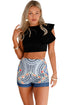 Fashion Print Party High Waist Shorts