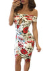 Fold Off Shoulder Peek A Boo Floral Dress