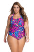 Fuchsia Leopard Plus Size Non-underwire Monokini