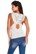 Grey Hooded Cross Back Vest Top
