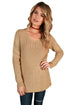 Khaki Never Look Back Lace Up Sweater