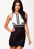 Lace Overlay Black&White Vintage Dress