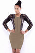 Leatherette Fishnet Bodycon Club Dress