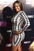 Long Sleeve Black White Diamond Pattern Vintage Dress
