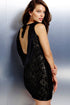 Metallic Floral Lace Sexy Backless Party Club Dress