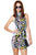 Multicolored Print Bandage Dress with Cut out