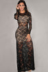 Nude Illusion Sexy Lace Evening Dress