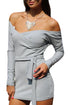 Off Shoulder Bodycon Club Dress with Self-tie