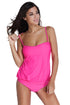 Pink 2pcs Bandeau Tankini Swimsuit